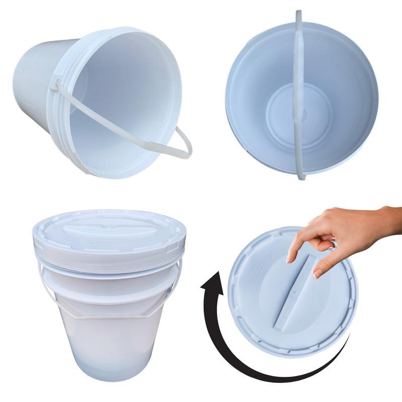 Balde Plástico 20l Tampa De Rosquear Para Arroz - Kit 6 Pçs