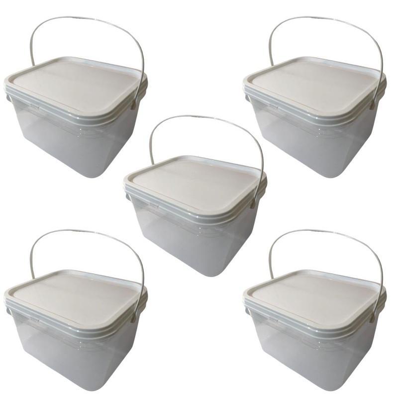 Balde 2.4 Litros Para Café Transparente-kit 5 Pçs