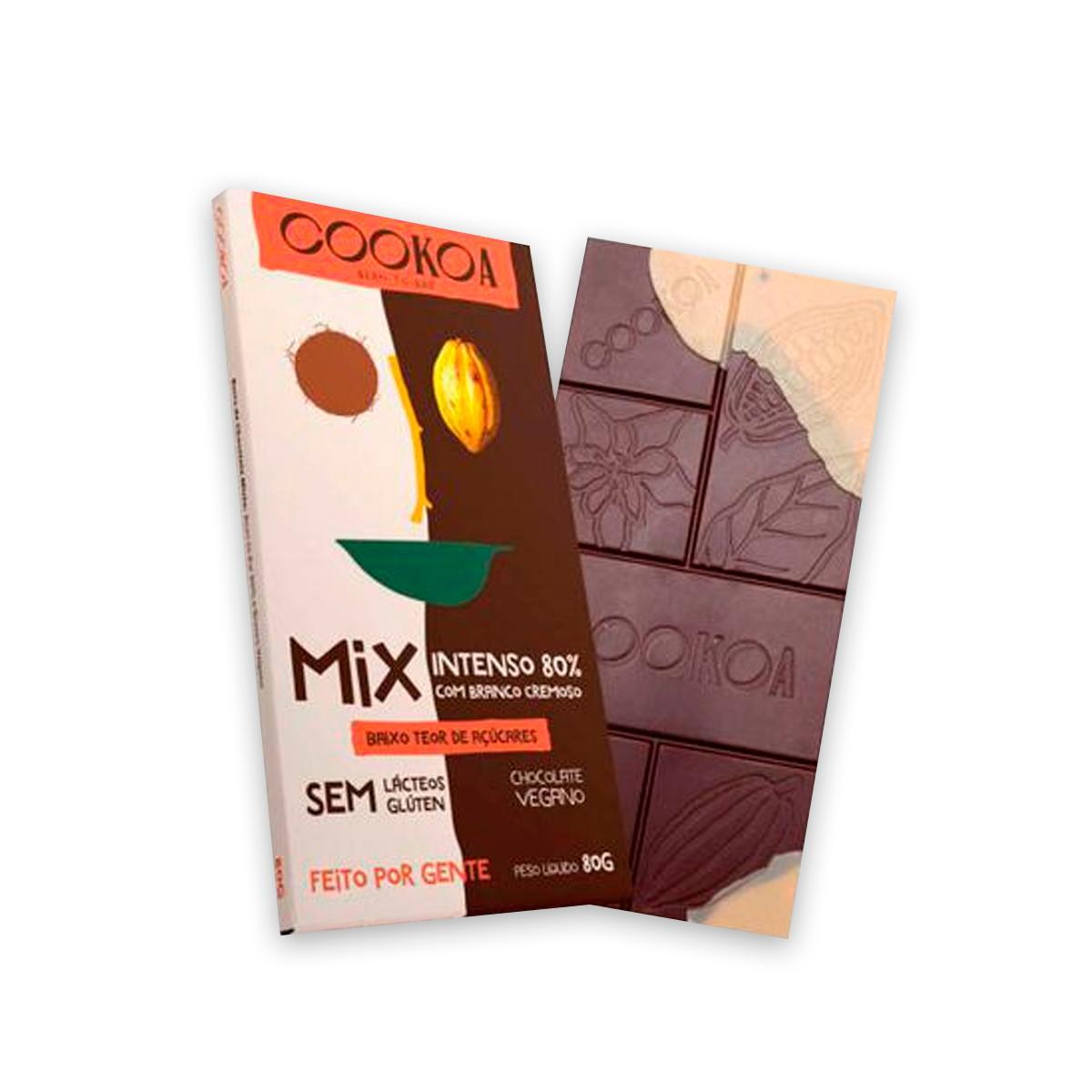 Chocolate Mix Intenso 80% Branco Cremoso Sem Glúten 80g