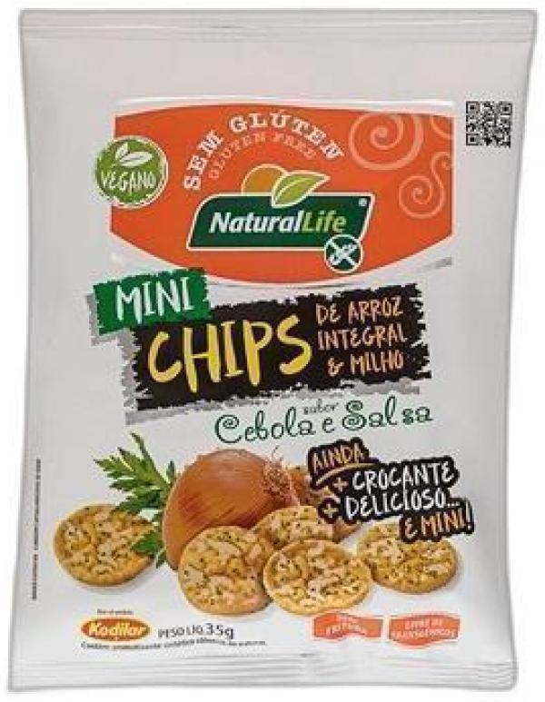 Mini Chips De Arroz Cebola E Salsa 35g, Sem Glúten - Kodilar