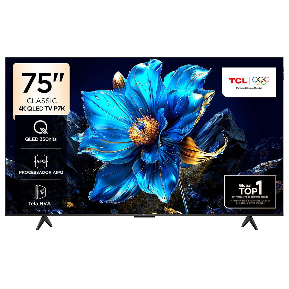 Imagem Smart Tv 4K Tcl Classic Qled 75 Polegadas Com Hdmi 2.1, Dolby Vision, Dolby Atmos E Wi-Fi Dual Band - 75P7k