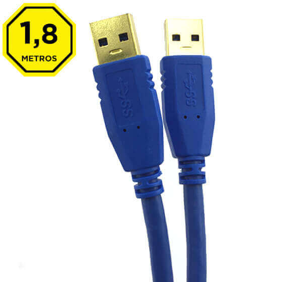 Cabo Usb Super Speed Versão 3.0 A Macho X A Macho De 1.80 Metros