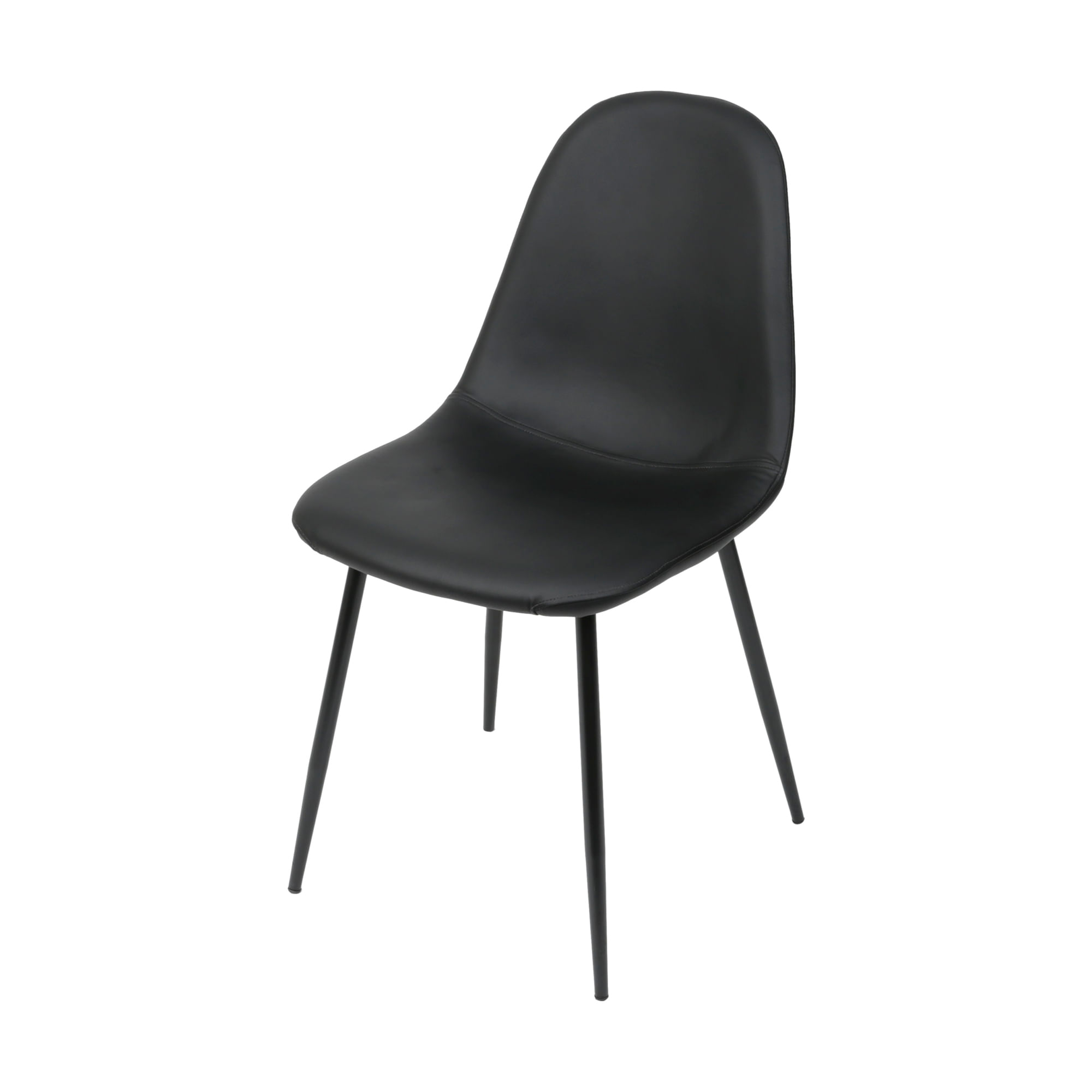 Cadeira Robin Assento Pu Preto Com Base Metal Cor Preta - 46511 Sun House Sun House