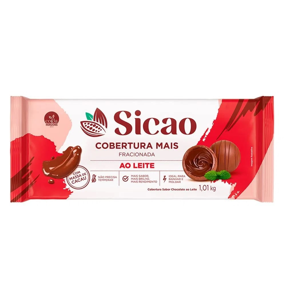 Cobertura Mais Ao Leite Barra 1,01kg Sicao