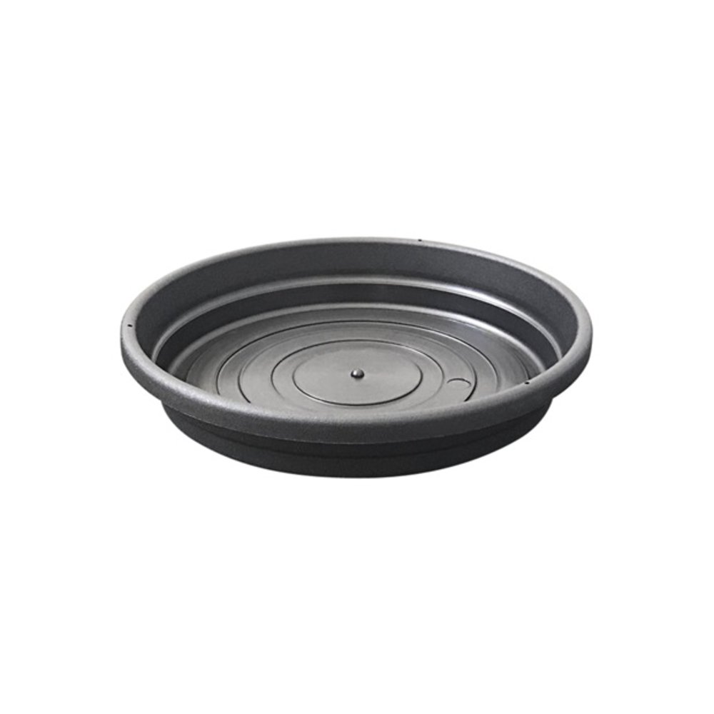 Prato Em Polipropileno Redondo Para Vaso Roma 20Cm Preto