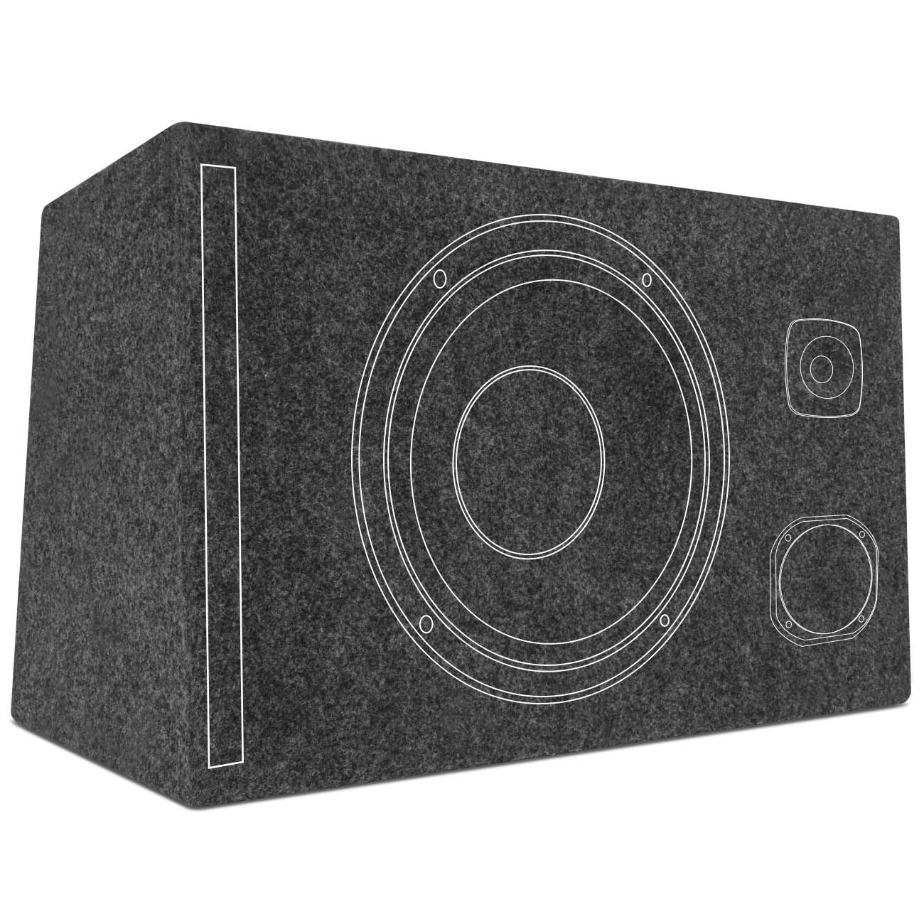 Caixa Trio Dutada Falante 12' 40 Litros Mdf Carpete Grafite
