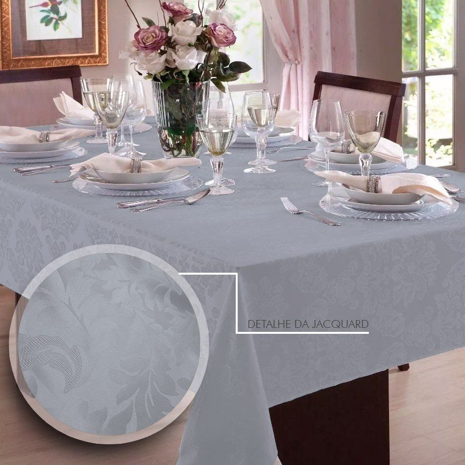 Toalha De Mesa Retangular Em Jacquard 8 Lugares | Admirare