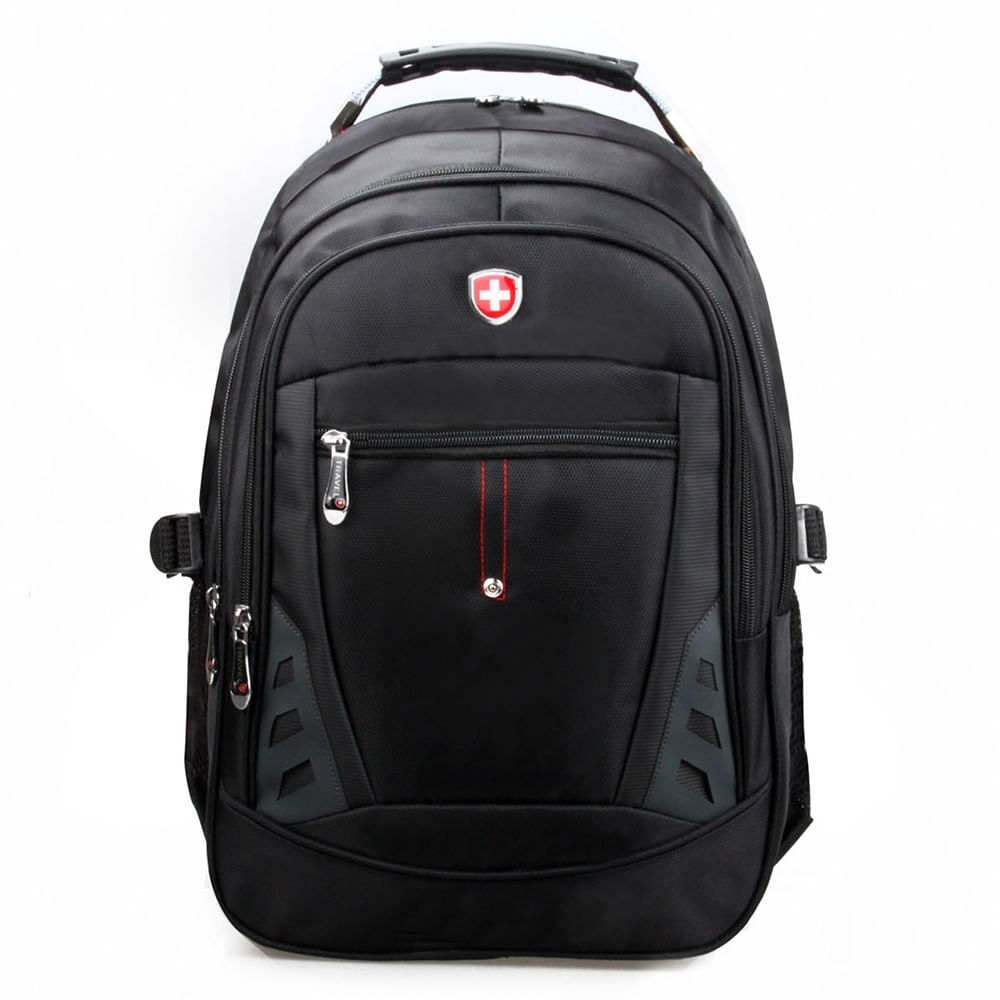 Mochila Executiva P/ Notebook Interlagos, 3 Compartimentos Com Zíper - Preto
