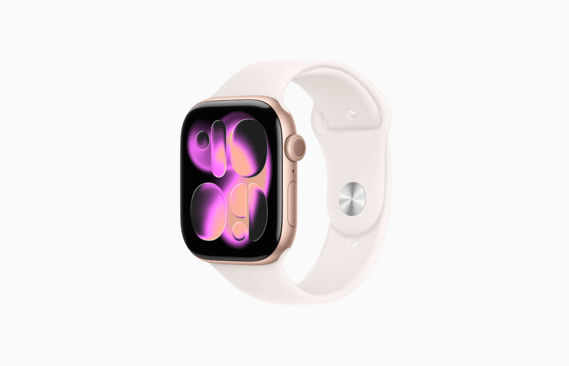 Imagem Apple Watch Series 11 42mm Rosa Gps Com Pulseira Sport Band