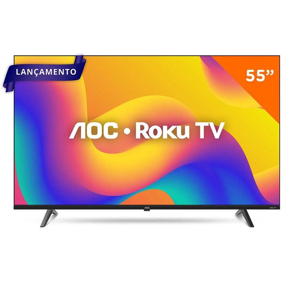Imagem Smart Tv 55 Polegadas Aoc Roku Tv Led 4K - Série 7045