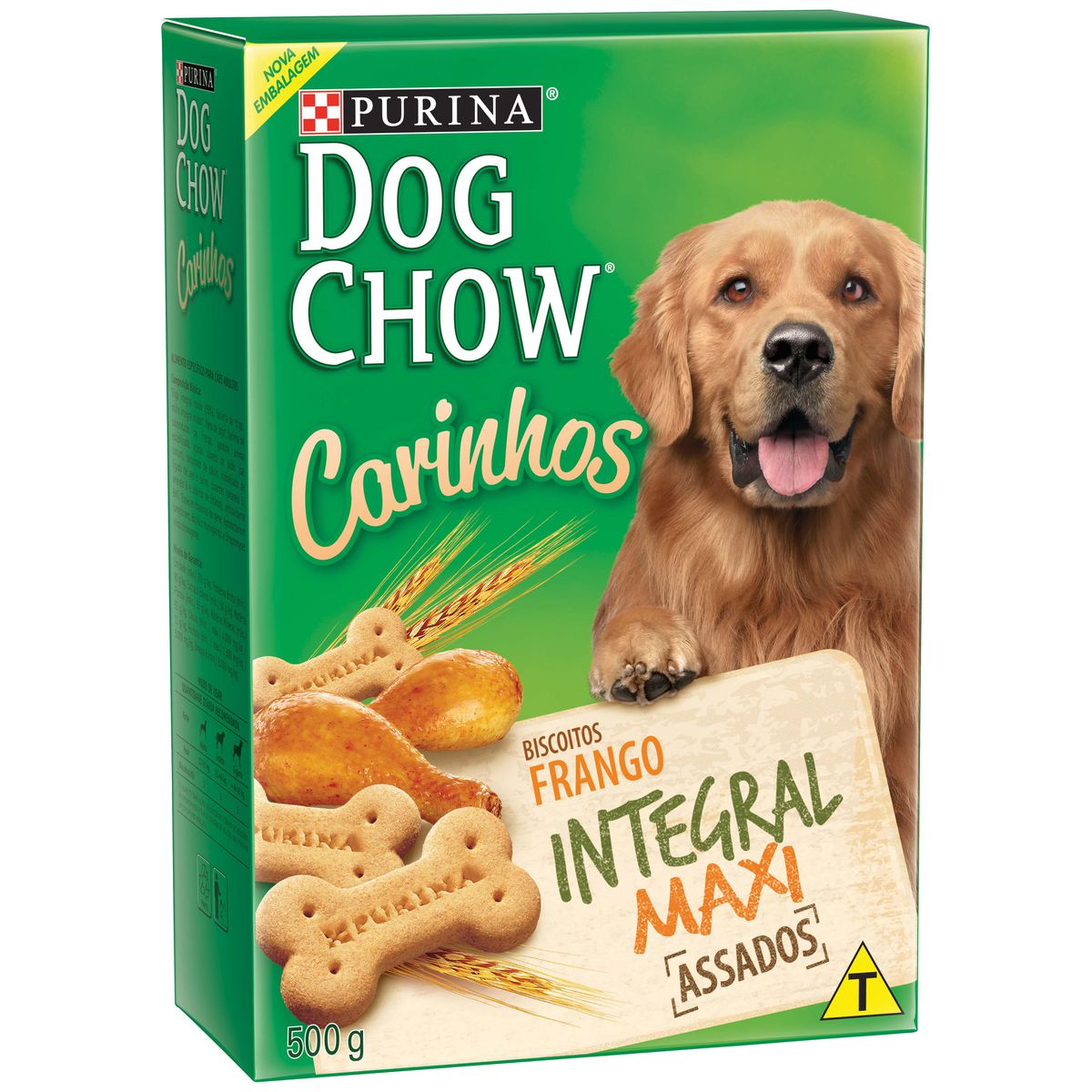 Biscoito Integral Maxi Para Cachorro Purina Dog Chow Carinhos Frango 500G