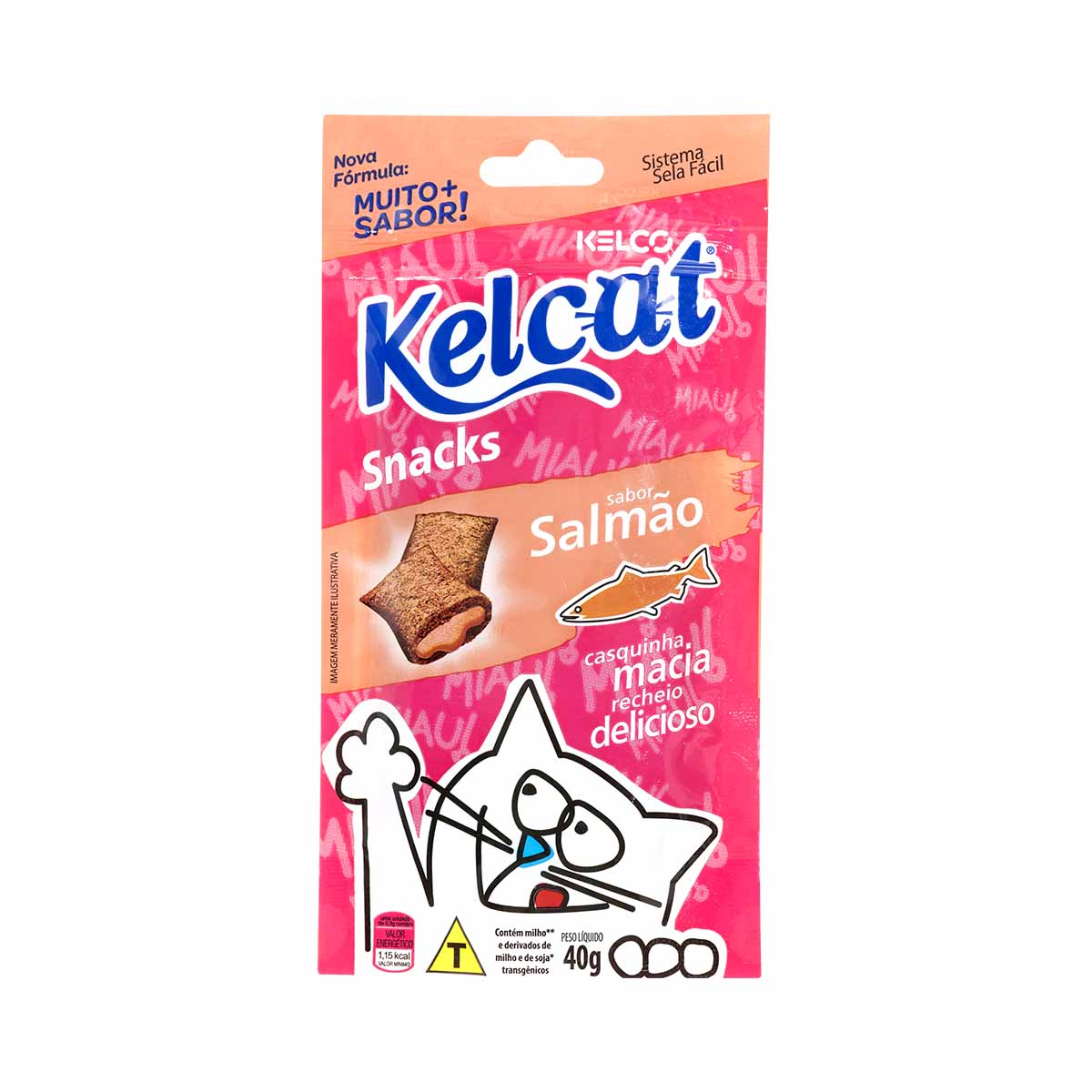Snacks De Salmão Para Gatos Kelcat 40G