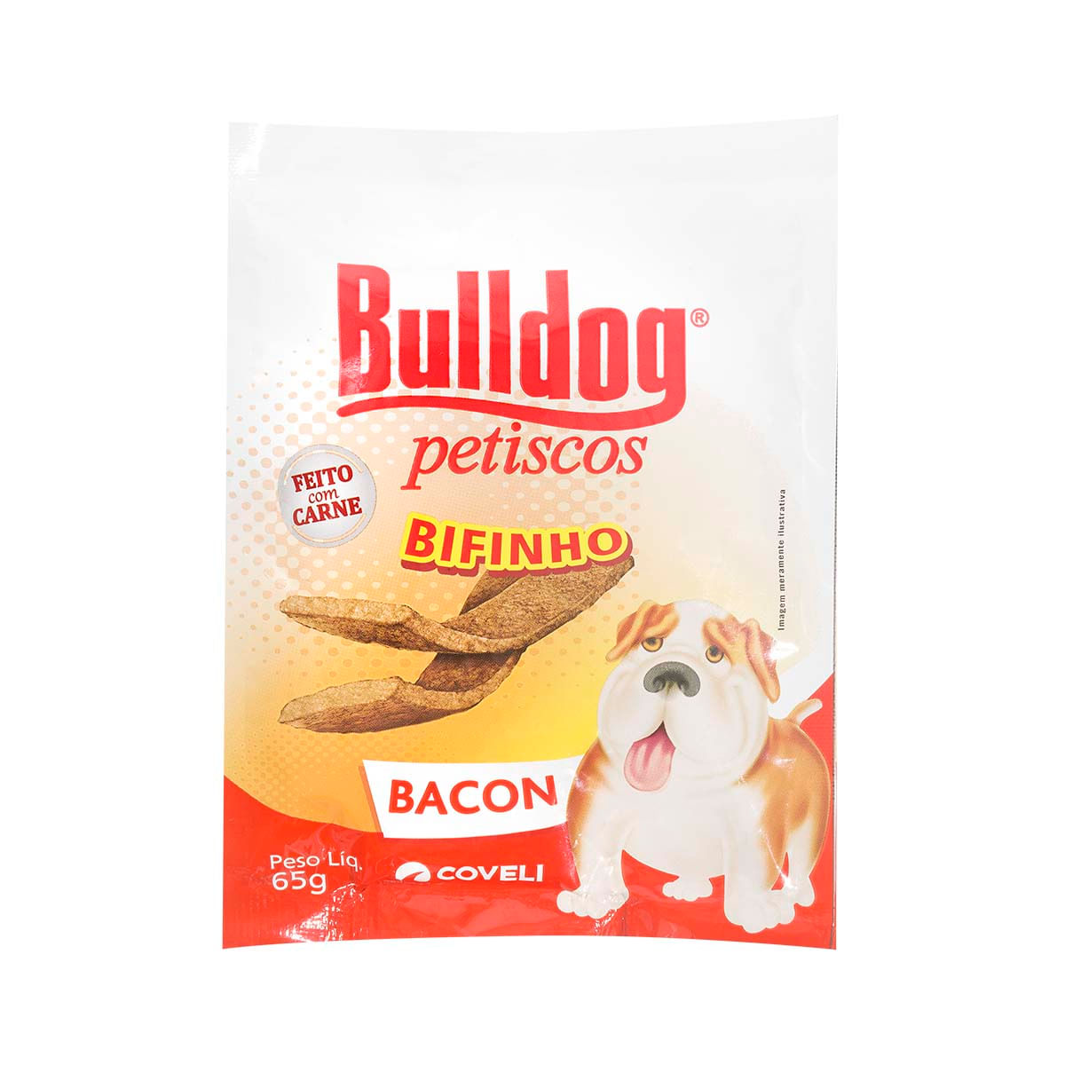 Petisco Bifinho Para Cachorro Bulldog Bacon 65G