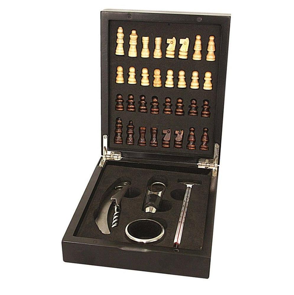 Jogo Para Vinho Com Jogo De Xadrez