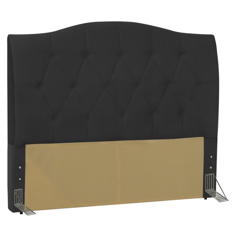 Cabeceira Cama Box Casal Queen 160 Cm Colônia Corino Preto - D'monegatto