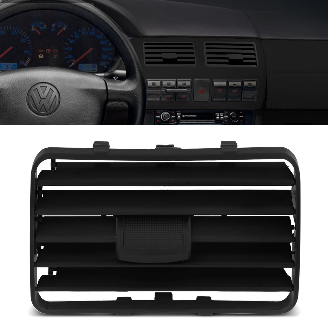 Difusor De Ar Painel Central Lateral Gol G3 1999 A 2005 Preto Retangular