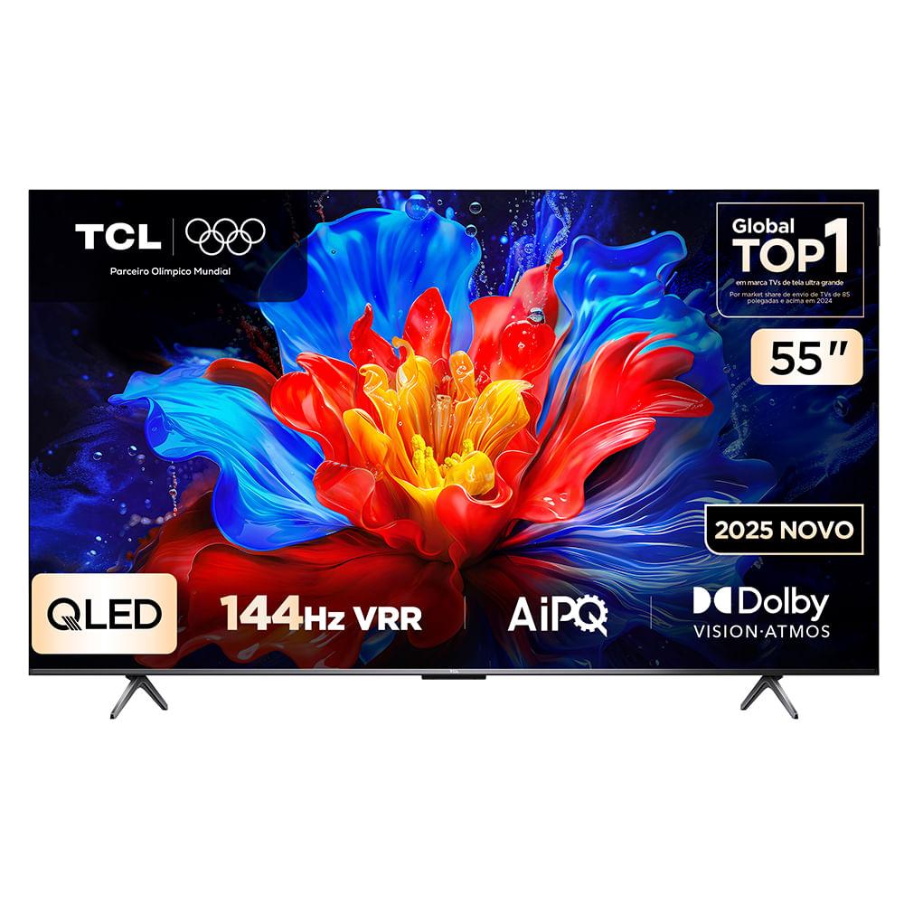 Imagem Smart Tv Tcl 4K Qled 55" Polegadas Com Google Assistente, Dolby Atmos E Design Sem Bordas - 55P8k