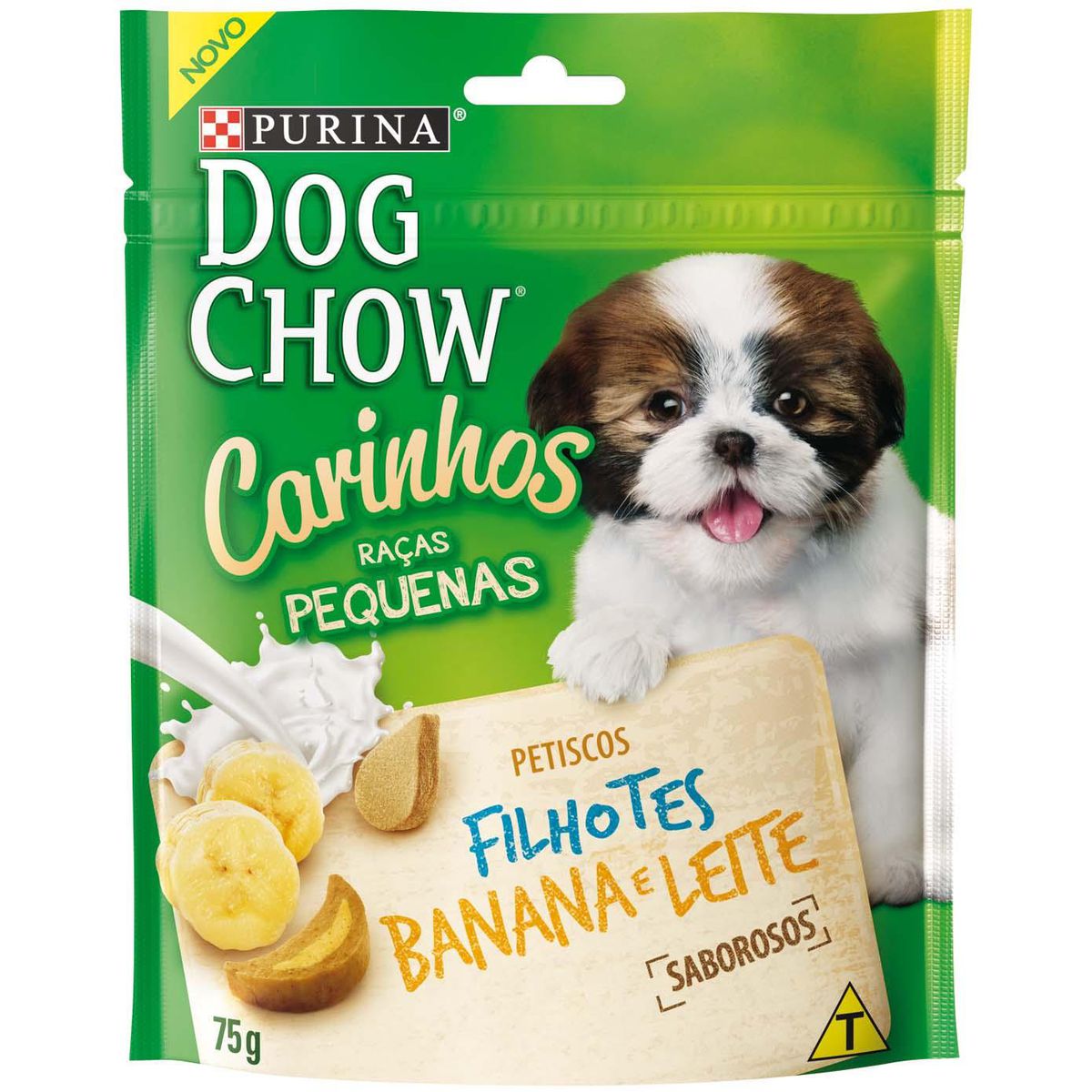 Petisco Para Cachorro Filhote Purina Dog Chow Carinhos Banana E Leite 75G