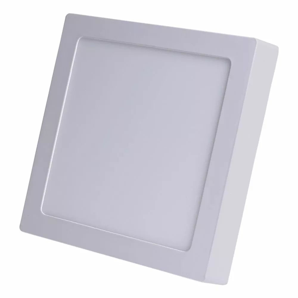 Painel Plafon Led Sobrepor Quadrado 18W Branco Quente 3000K