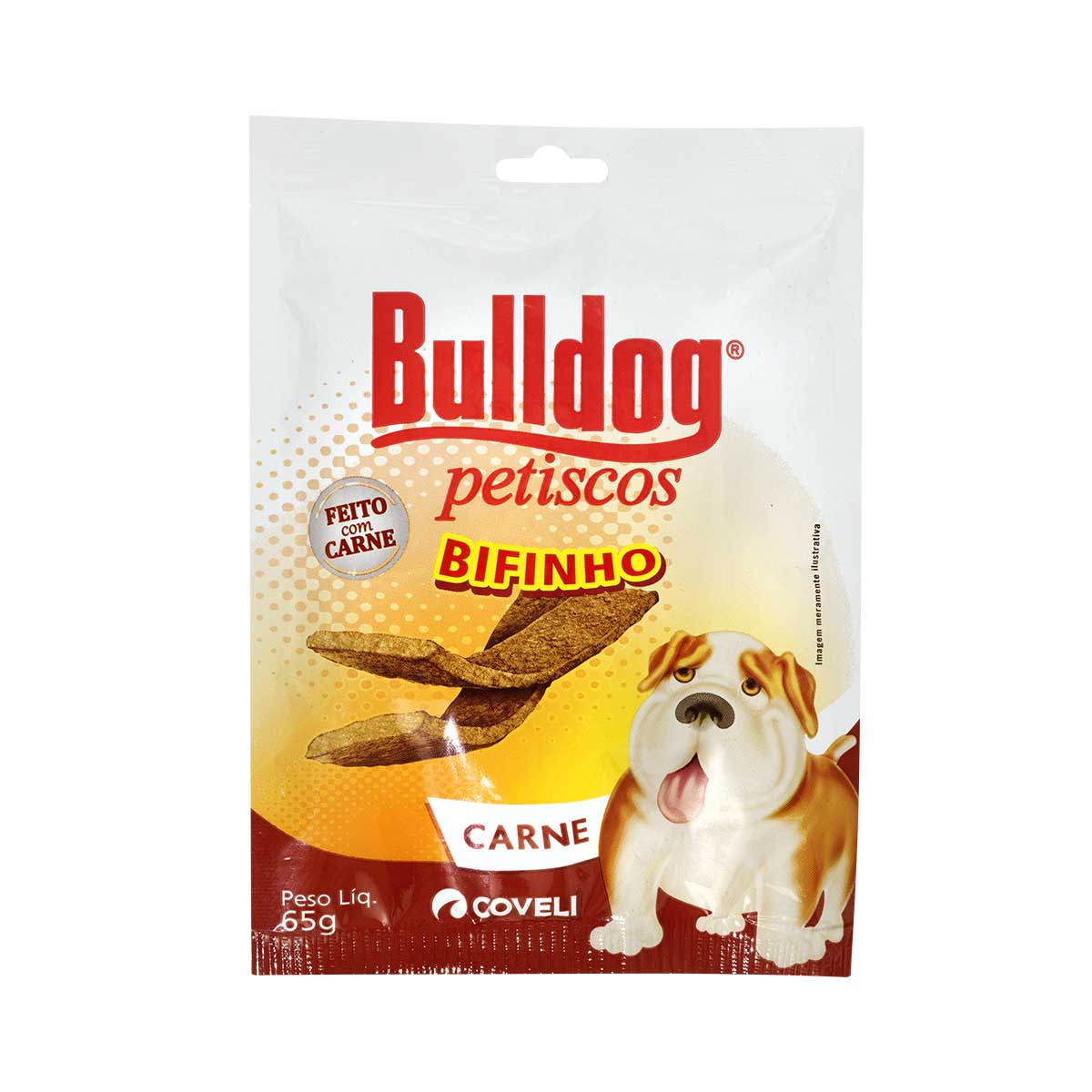 Petisco Bifinho Para Cachorro Bulldog Carne 65G