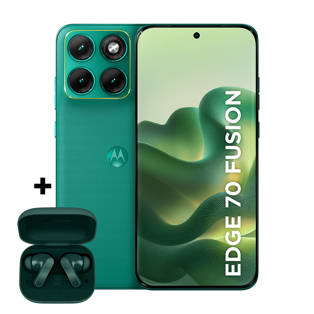 Imagem Motorola Kit Smartphone Motorola Edge 70 Fusion E Fone Moto Buds Bass