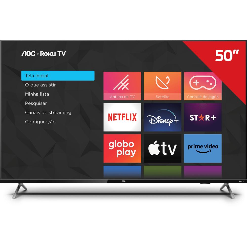 Imagem Smart Tv Aoc Roku Led 50 Polegadas 4K Uhd Wi-Fi 50U6125/78G