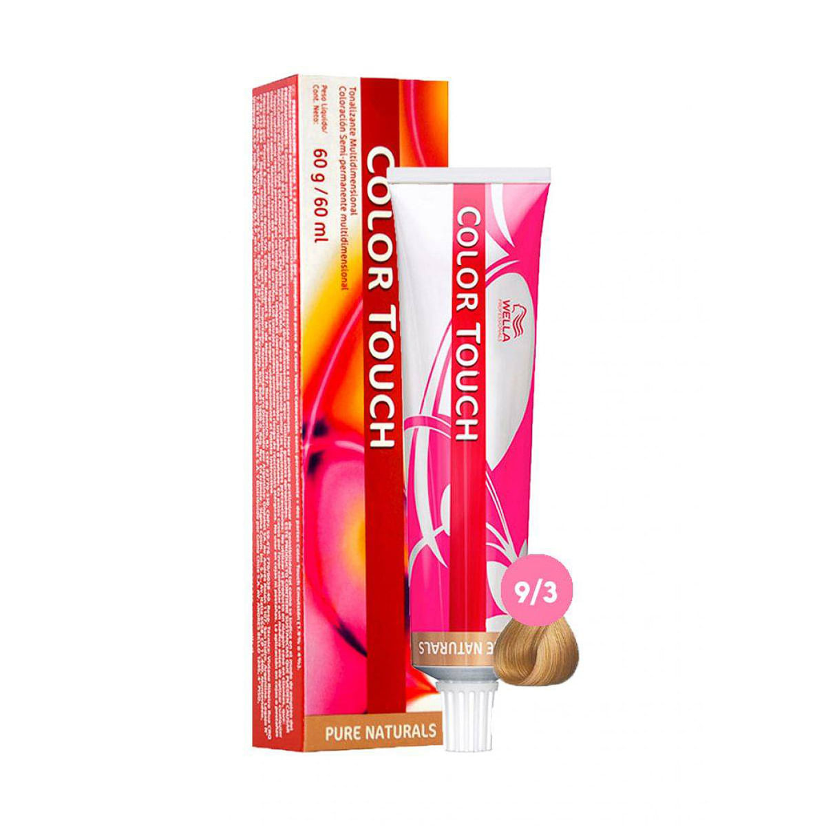 Wella Professionals Color Touch 9/03 Louro Ultra Claro Natural Dourado - Tonalizante 60Ml