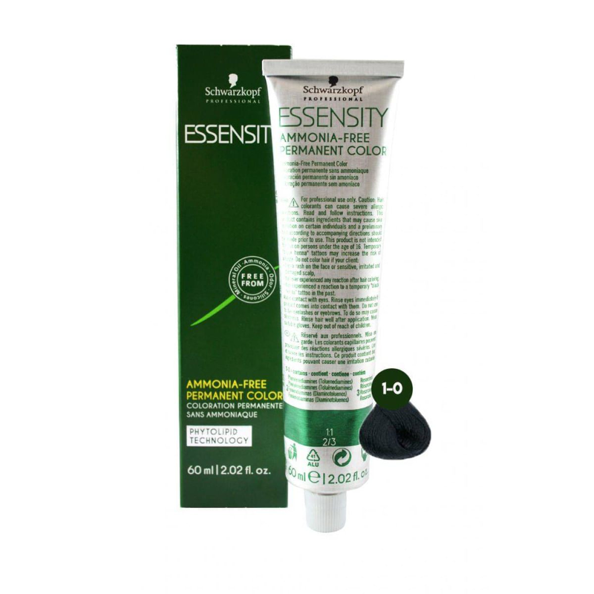 Schwarzkopf Essensity 1/0 Preto Natural - Tintura 60Ml