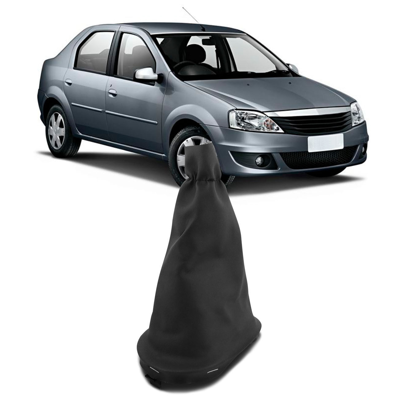 Coifa De Câmbio Sem Manopla Logan 2008 A 2013 Sandero 2008 A 2014 Preto Em Courvin