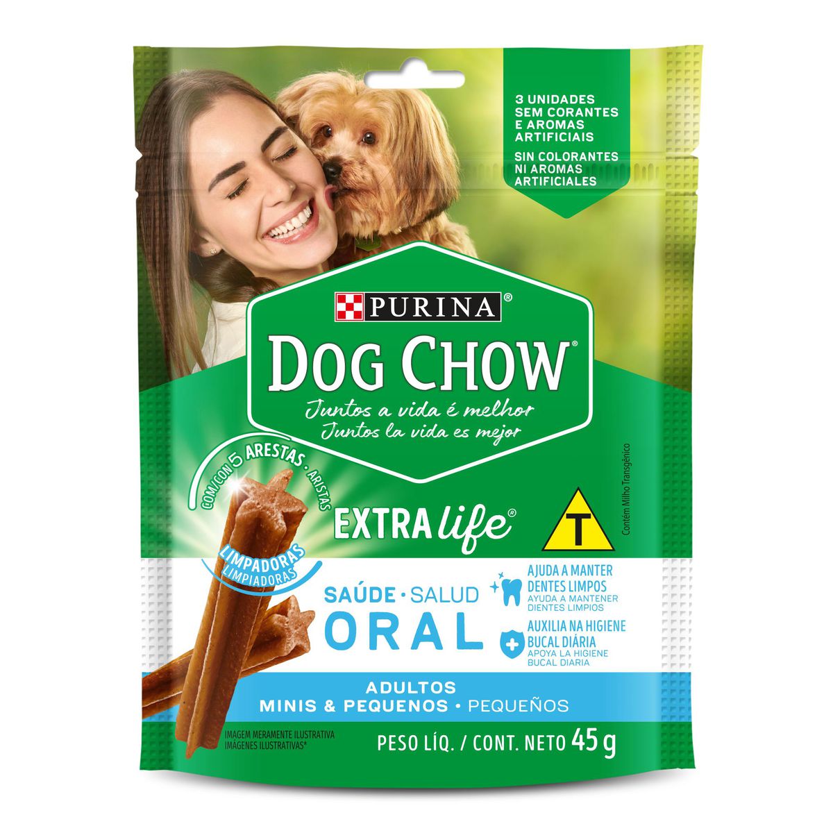 Petisco Para Cachorro Dog Chow Saúde Oral Carne 45G