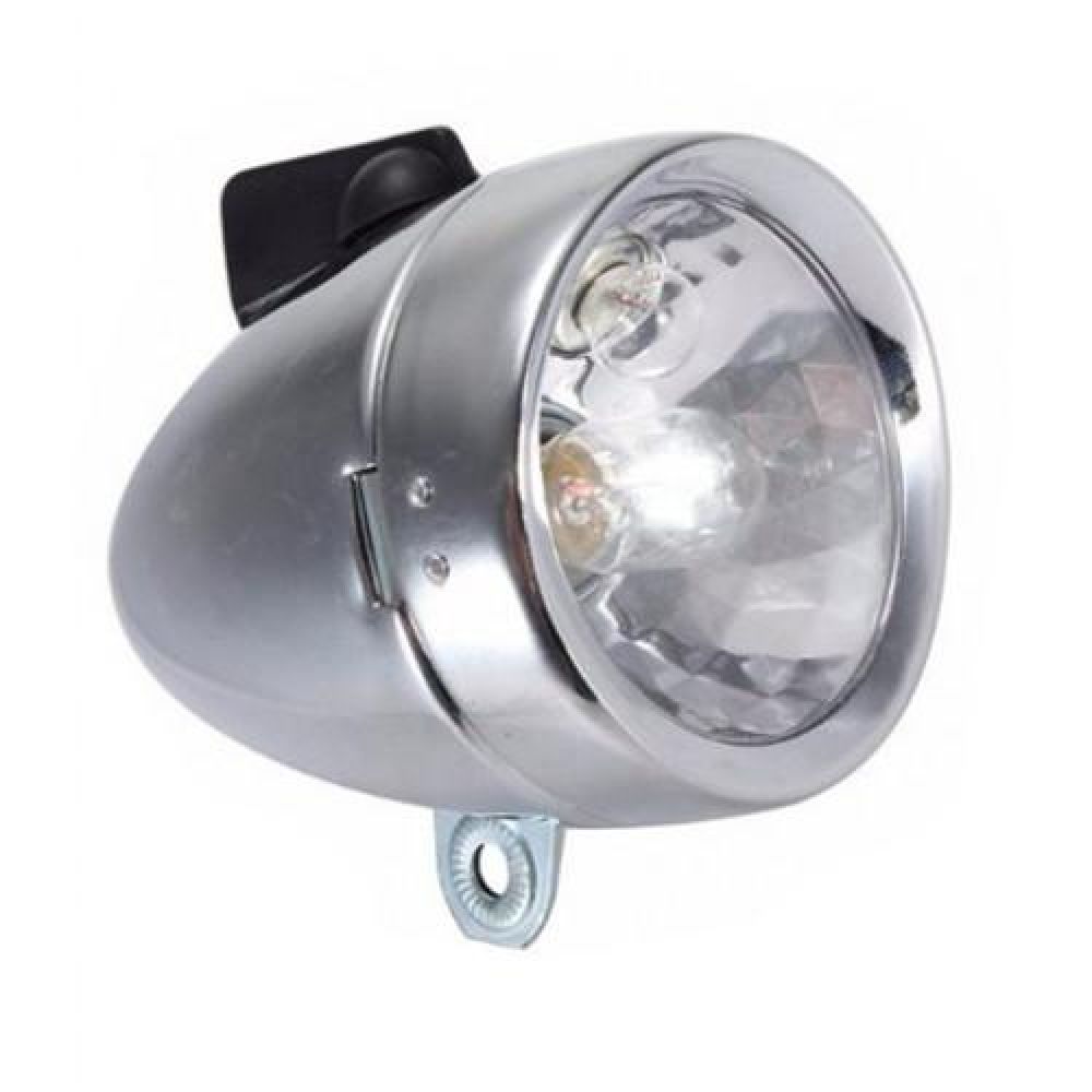 Farol Dinamo Bicicleta Antiga Completo Cromado - Everest