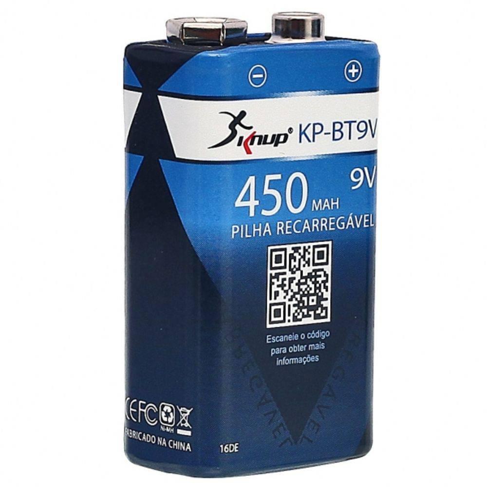 Bateria 9V Recarregável 450 Mah Ni-Mh Blister Kp-Bt9v