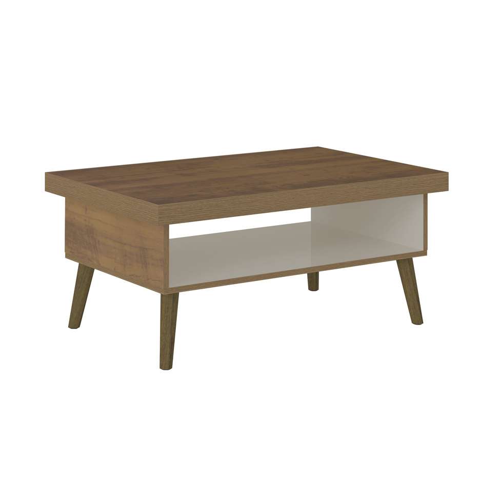 Mesa De Centro Retangular Lucca Pinho E Off White