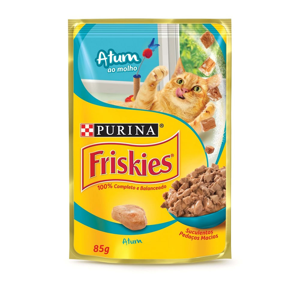 Nestle Purina Friskies Racao Umida Para Gatos Adultos Atum Ao Molho 85G