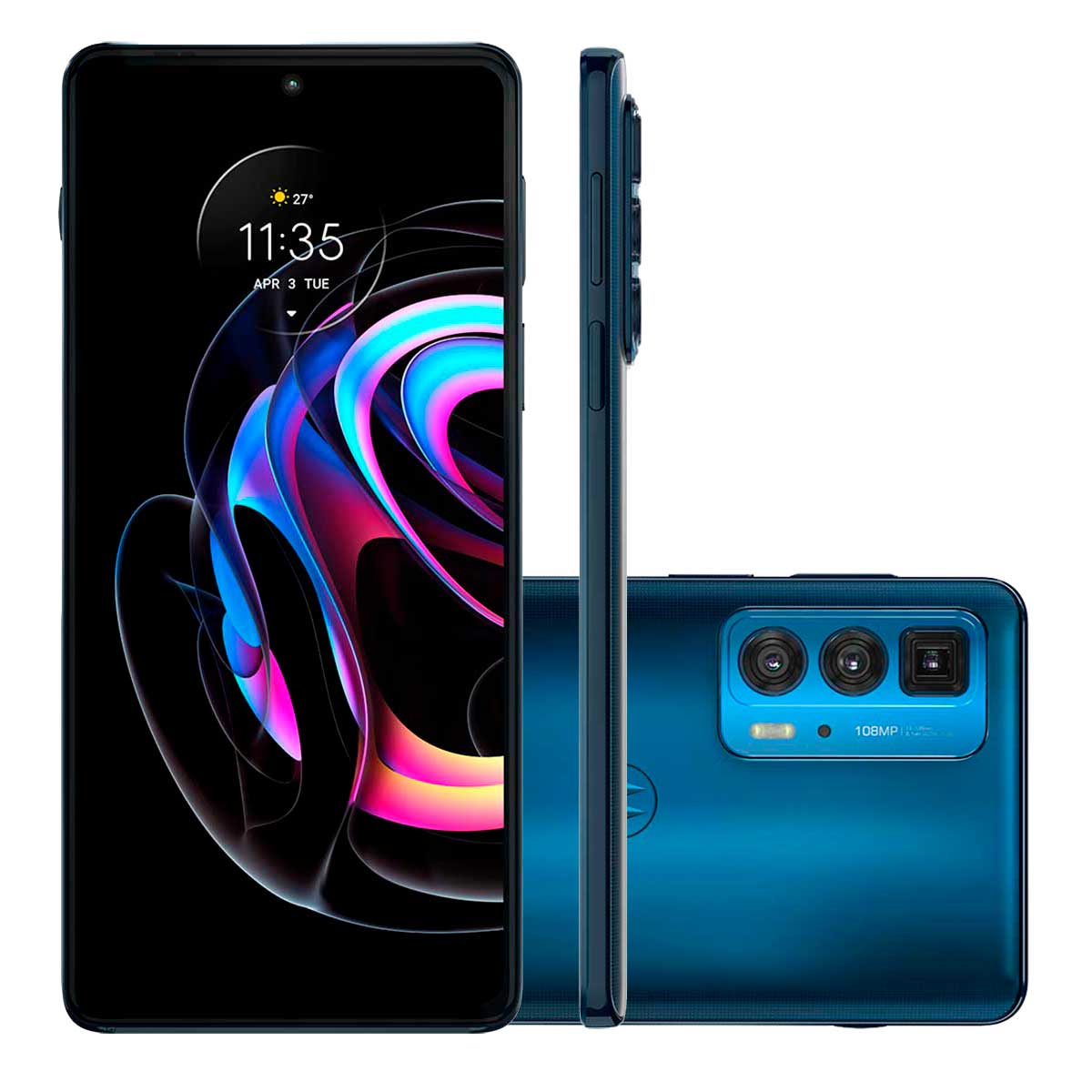 Smartphone Motorola Edge 20 Pro, 256Gb, Azul, 5G, Câmera Tripla 108Mp, Selfie 32Mp, Android 11