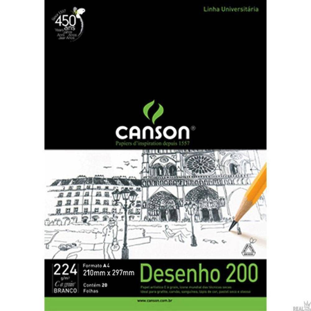Bloco Canson A4 224G Branco 20Fls