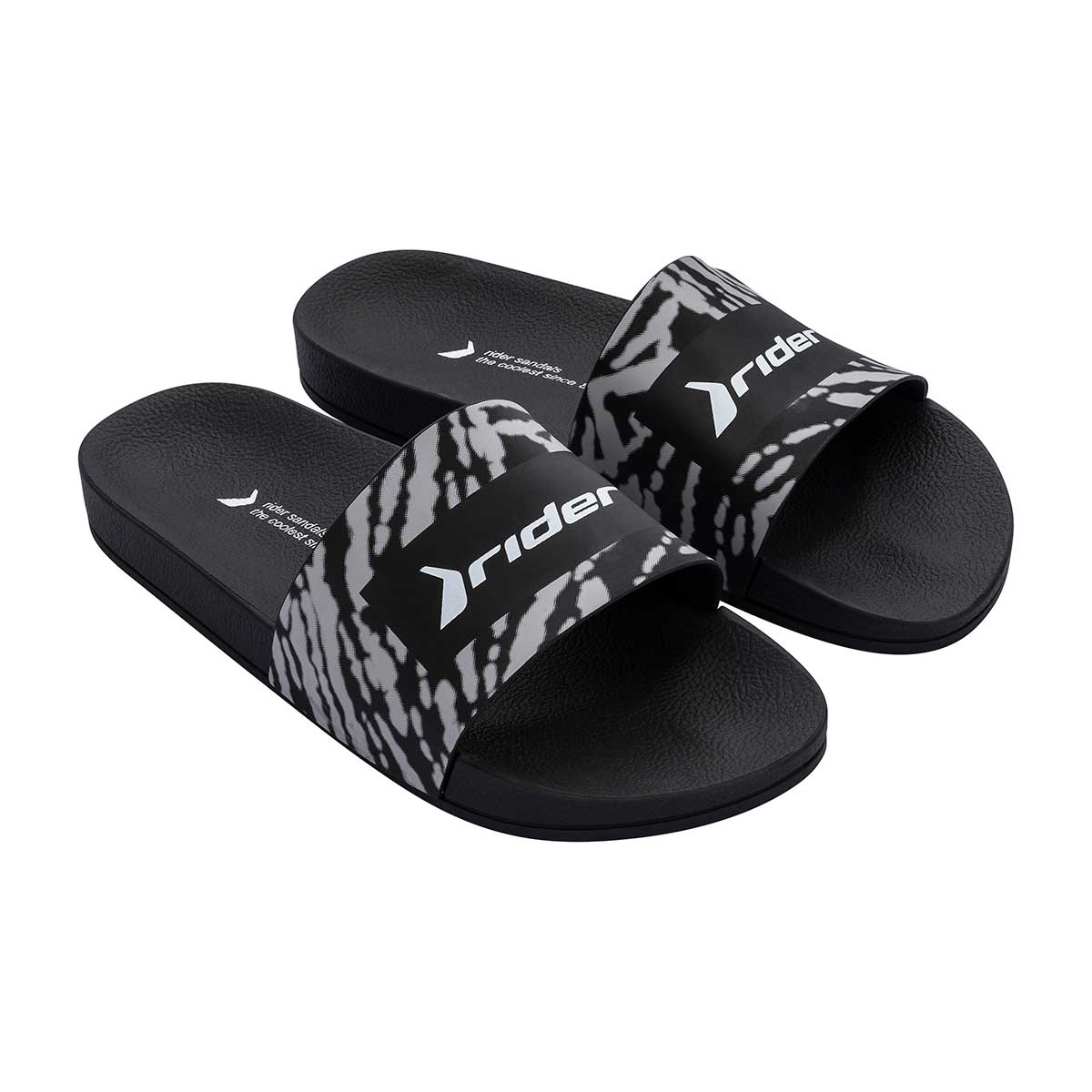 Chinelo Rider Infantil Full 86 Slide Preto/Cinza/Branco 26/27