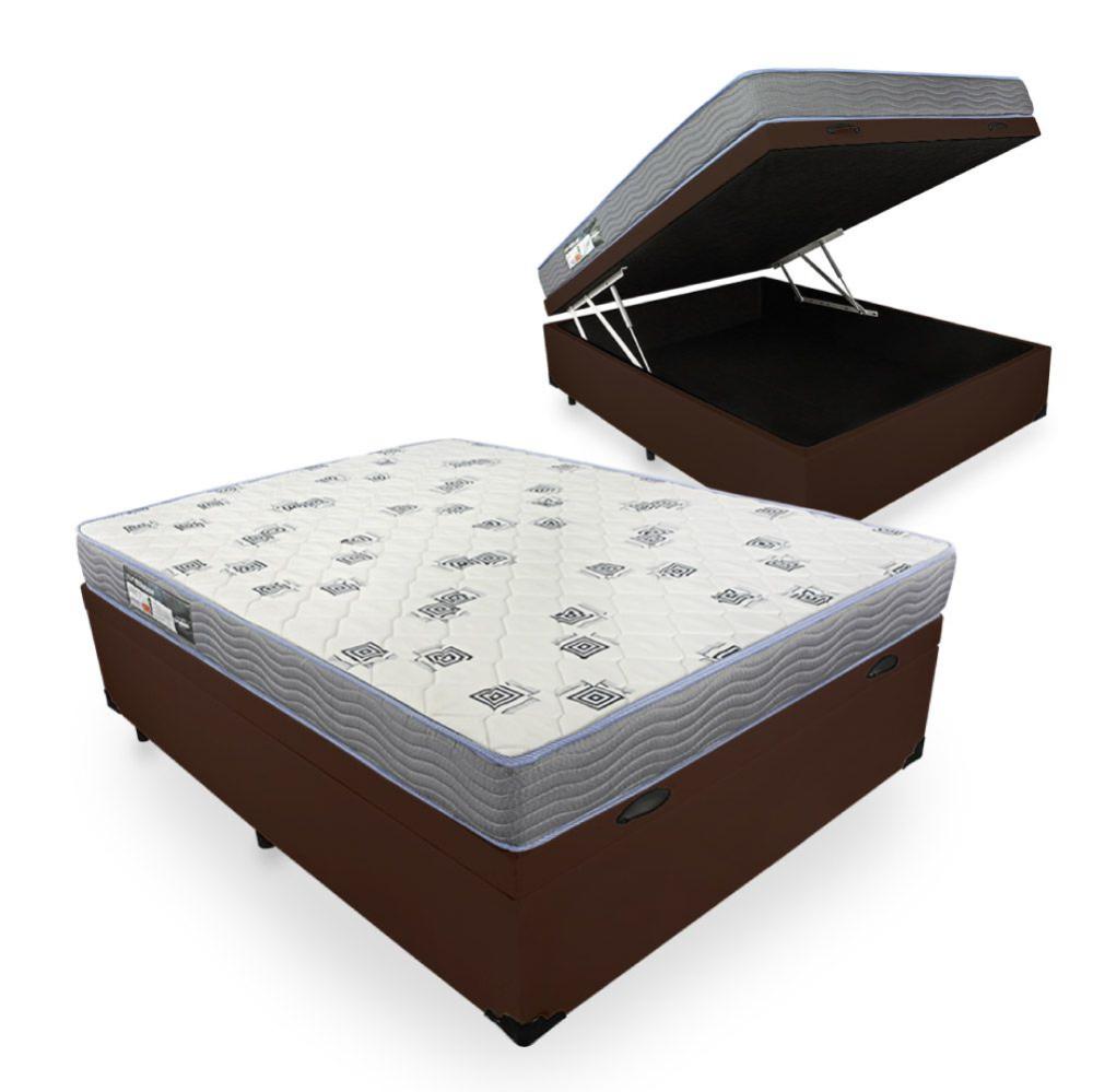 Cama Box Com Baú Viúva + Colchão De Espuma D33 - Ortobom - Light 128X188x59cm