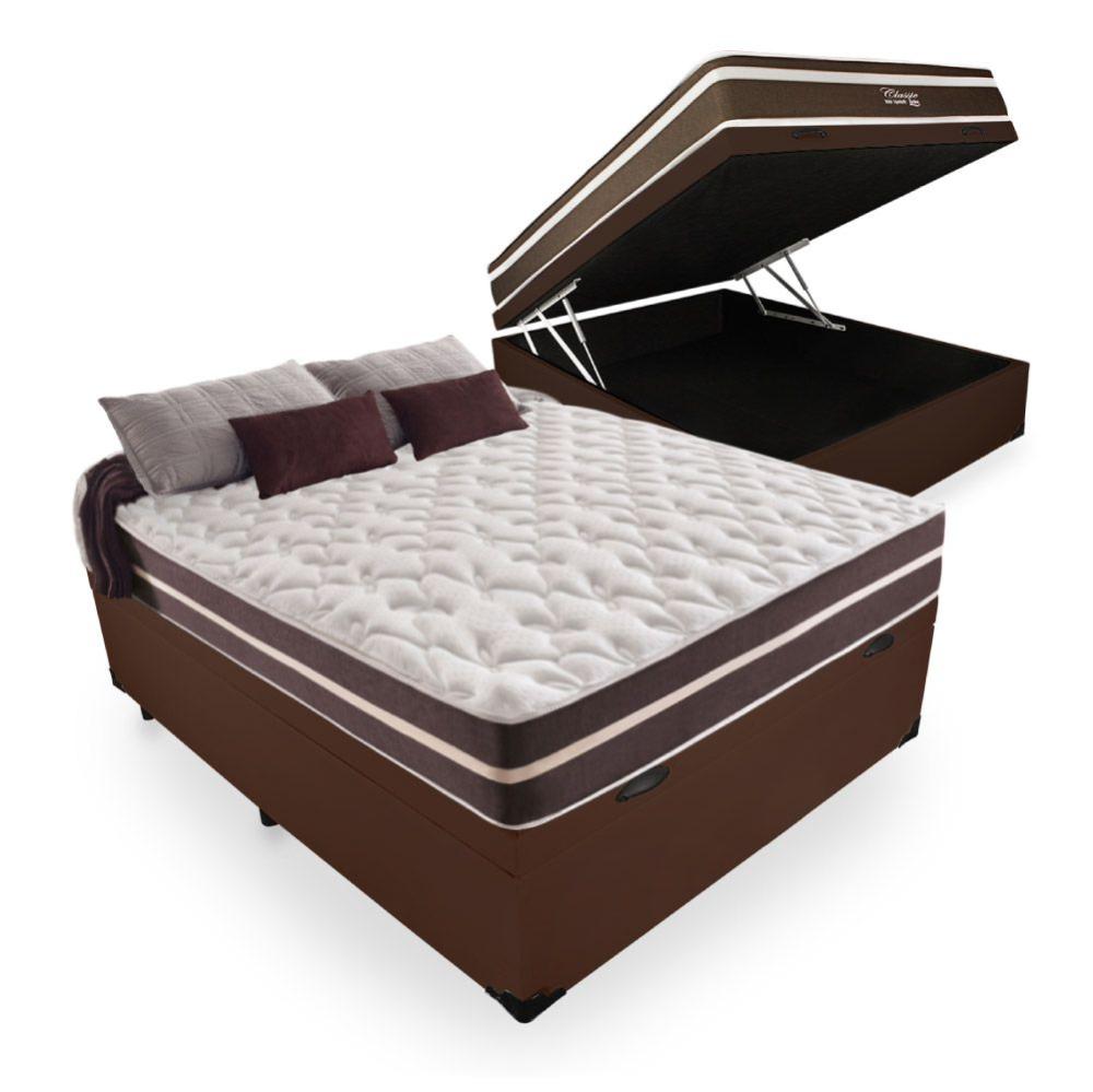 Cama Box Com Baú Viúva + Colchão De Molas - Anjos - Classic Superlastic 128X188x64cm