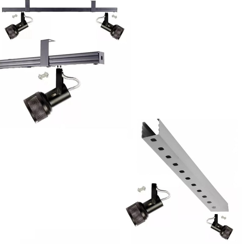 Kit 75 Spot Trilho Perfilado Eletro Calha Par20 Bulbo Ol1