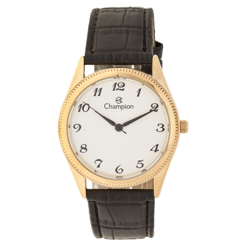 Relogio Masculino Champion Dourado Com Pulseira De Couro