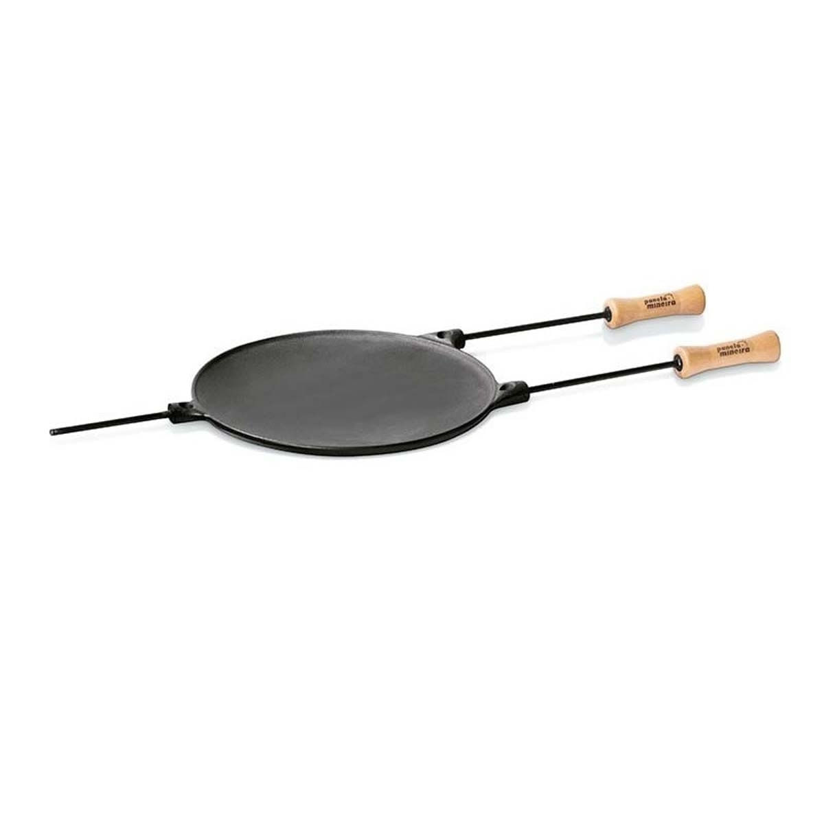 Chapa Disco De Ferro Fundido Com Cabos 35Cm - Panela Mineira