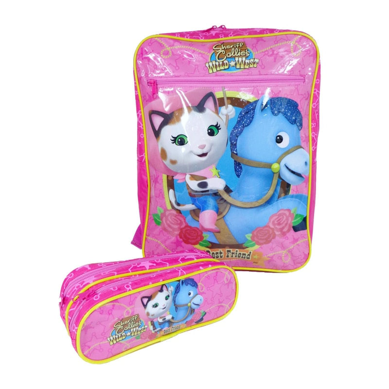 Kit Mochila G Estojo Duplo Sheriff Callies Wild West 30465