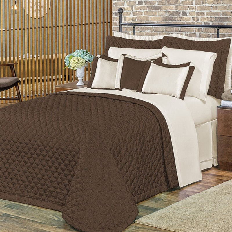 Kit Cobre Leito Tiffany Casal Queen Percal 150 Fios