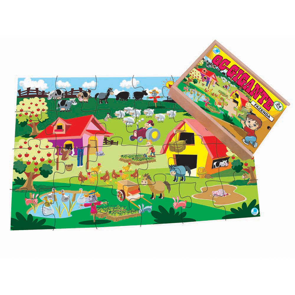 Quebra-Cabeça Infantil Gigante Fazenda - 96 Peças
