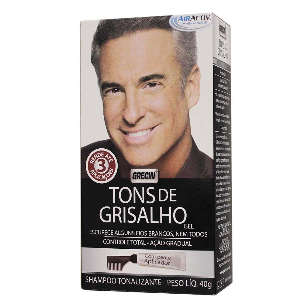 Shampoo Tonalizante Em Gel Tons De Grisalho 40G - Grecin