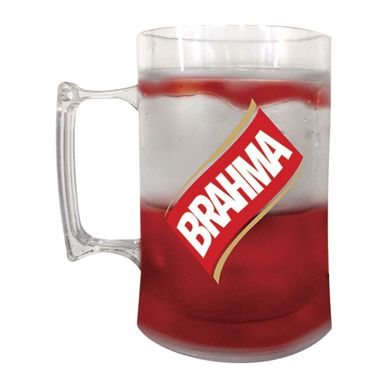 Canecão De Chopp 450 Ml Em Acrílico Com Gel Térmico Brahma