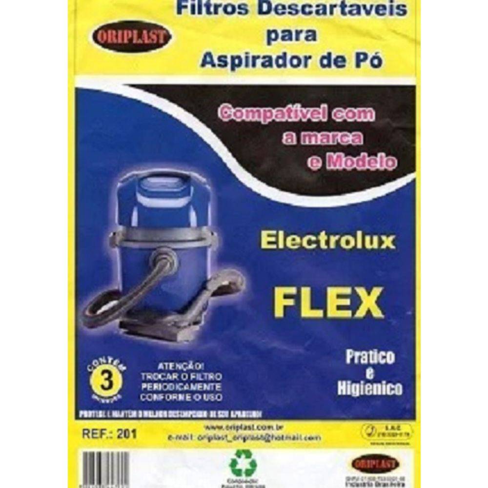 Saco Compatível Electrolux Flex - Kit C/2Pcts(6Unids)