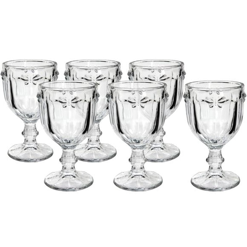 Jogo De Taça Libélula 260Ml Clear Vidro 6 Peças Class Home