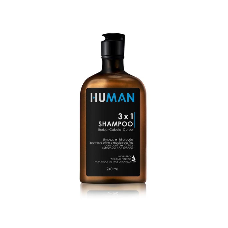 Shampoo Para Barba 3X1, Barba, Cabelo E Corpo Human